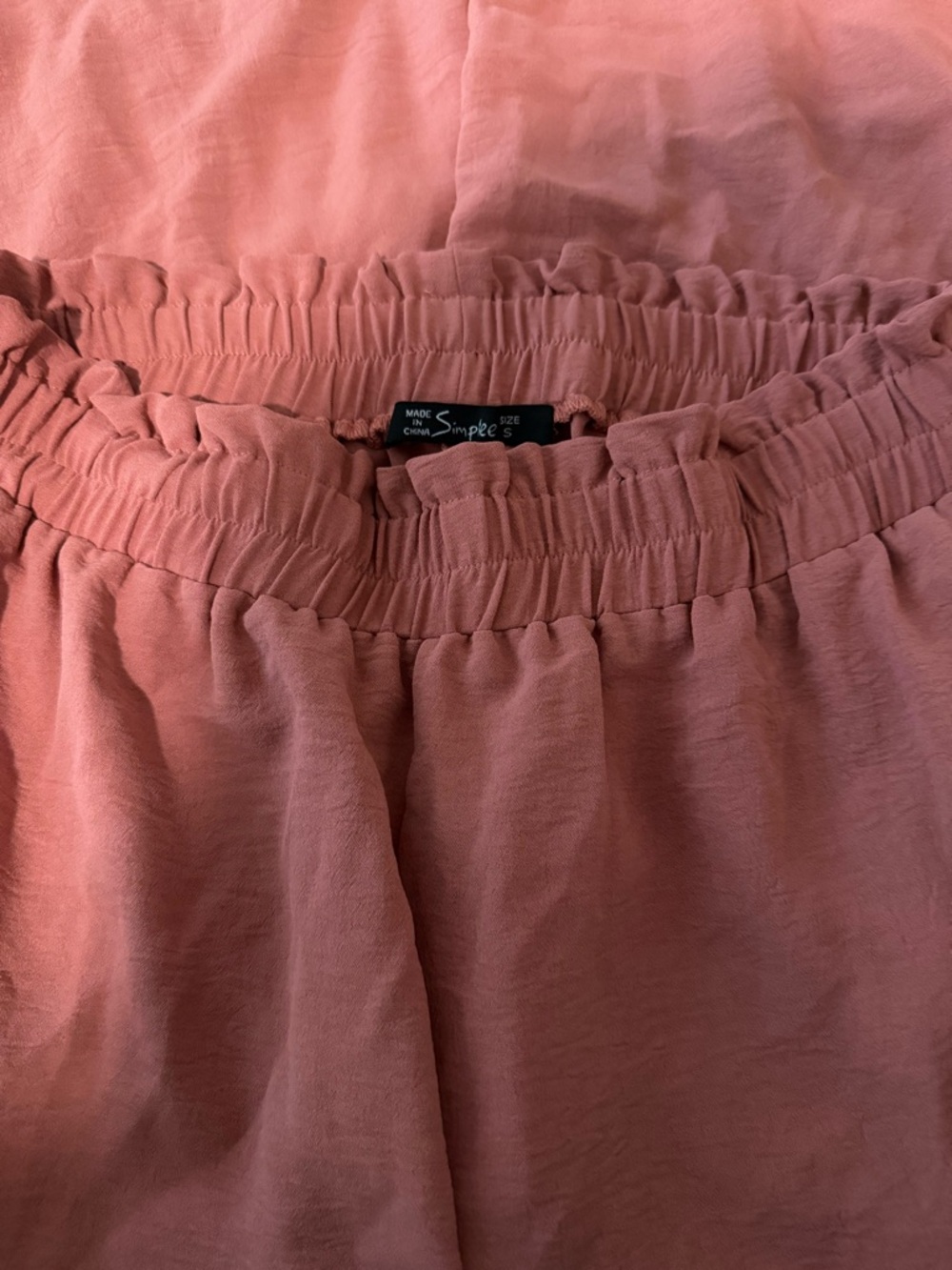 Women's Elastic Waist Wide Leg Pant - Dusty Rose - Picture 3 of 3